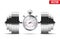 Vector Illustration of dumbbell and stopwatch