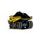 Vector illustration Dump truck with coal