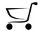 Vector illustration of a dynamically designed shopping cart. Simple modern web icon for online shops