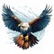 Vector illustration of an eagle with it\\\'s wings wide spread