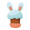 Vector illustration of Easter cupcake