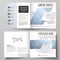 The vector illustration of the editable layout of two covers templates for square design bi fold brochure, magazine