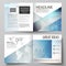 The vector illustration of editable layout of two covers templates for square design bi fold brochure, magazine, flyer