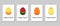 vector illustration. egg. happy Easter. watermelon, orange, melo