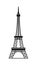 Vector illustration of Eiffel Tower symbol of Paris, France. Black silhouette isolated