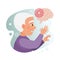 Vector illustration of an elderly man with parkinson`s disease.