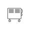 Vector illustration of electric convector. Line icon of portable