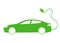 Vector illustration of electro car green icon