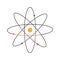 Vector illustration of Electron s motion around atom s nucleus