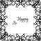 Vector illustration elegant writing be happy for decoration wreath frame