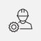 Vector illustration of engineer icon with cogwheel