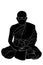 Vector illustration EPS 10 silhouette monk with glasses on face in Buddha religion