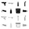 Vector illustration of equipment and stickies icon. Set of equipment and fixing stock vector illustration.