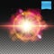 Vector illustration of Explosion special effect over checkered gradient