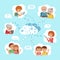 Vector illustration family online social media communication cloud service concept.