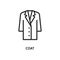 Vector illustration fashion coat flat line icon.