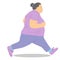 Vector illustration of Fat woman Jogging