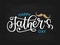 Vector illustration of Father`s day text. Hand sketched lettering on chalkboard background