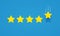 Vector illustration feedback rating concept with five stars icon for good or bad rate.