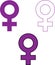 Vector illustration of the feminine sign. feminism. eight of may. women\\\'s day. lineal and solid