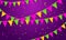 Vector Illustration Festive Party Background with Flags Garlands and Serpentine