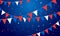 Vector Illustration Festive Party Background with Flags Garlands and Serpentine