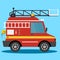 Vector illustration fire truck.  firemen auto emergency. Firemen vehicle - Vector