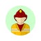 Vector illustration of the fireman avatar icon