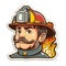 vector illustration of the fireman avatar icon. Perfect template for firefighter design.