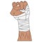 vector illustration of fist clenched with bandage