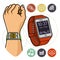 Vector illustration of fitness band, smart watch.