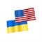 Vector illustration flags of America and Ukraine.