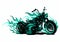 Vector illustration Flaming Bike Chopper Ride Front View