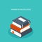 Vector illustration. Flat books. Education and study. EPS10 format.