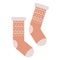 Vector illustration flat design colorful sock isolated on white background. Textile warm clothes socks pair cute decoration wool