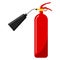 Vector illustration of flat design red fire extinguisher with nozzle icon in cartoon style