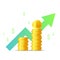 Vector Illustration flat icon Income increase, money growth, finance statistic report, investment productivity, financial performa