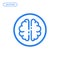 Vector illustration of flat line brain icon. Graphic design concept of creative mind.