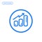 Vector illustration of flat line chart icon. Graphic design concept of startup success.