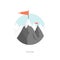 Vector illustration. Flat mountaines. Mission achievement. Nature, travel. Success smart solutions concept background.