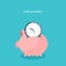 Vector illustration. Flat saving money concept background. Piggy bank and coins.