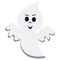 Vector illustration of flat style cartoon ghost isolated on white background, Ghost creepy funny cute character.
