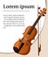 Vector illustration in flat style design Classical violin. Isolated musical instrument on white background.