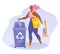 Vector illustration in a flat style on the theme of zero waste, separate waste collection, environmental awareness.