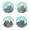 Vector illustration flat style. Winter landscape. Mountaines with snow. Christmas new year. Season.