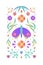 Vector illustration floral card cover. Flowers, moth and leaves in rectangular arrangement