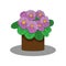 Vector illustration of a flower, plant in a pot. Potted plant icon. Small blooming violet. indoor plant