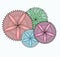 Vector illustration of flowers like a wheel based background or pattern