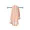 Vector illustration of folded cotton towel. Cartoon trendy flat style. Bath, beach, pool and healthcare icon.