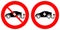 Vector illustration with forbidding traffic sign demanding to stop electric cars